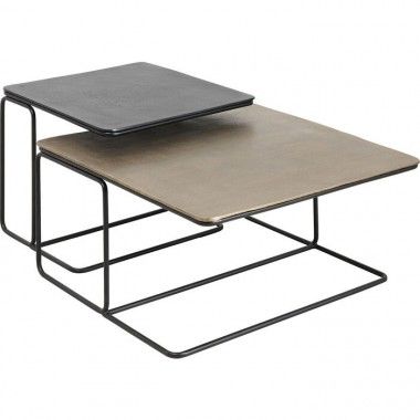 Conjunto de 2 mesas de centro encaixáveis 70cm DIEGO