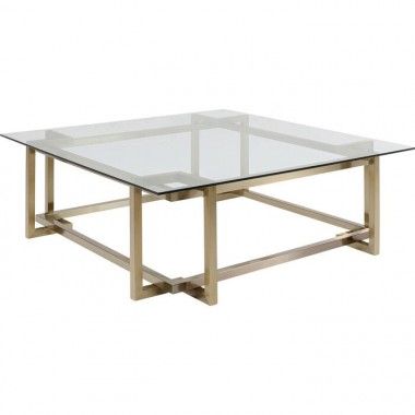 Tavolino in vetro e acciaio dorato 120 cm CLARA