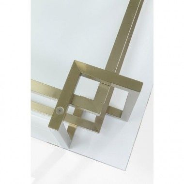Table basse verre et acier doré 120 cm CLARA