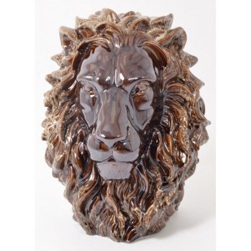 Estatua de pie con cabeza de león de mármol KING