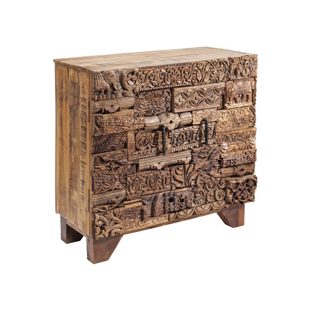 COMMODE 2 PORTES PATCHWORK EN BOIS SURPRISE NATURE KARE DESIGN