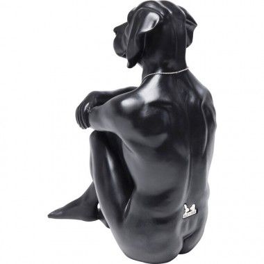 Figura decorativa perro gángster negro