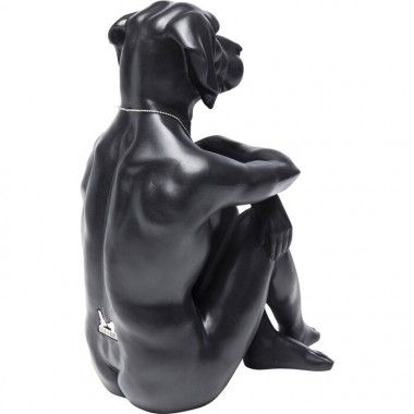 Estatueta decorativa de cachorro gangster preto