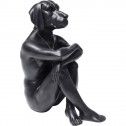 Figura decorativa perro gángster negro