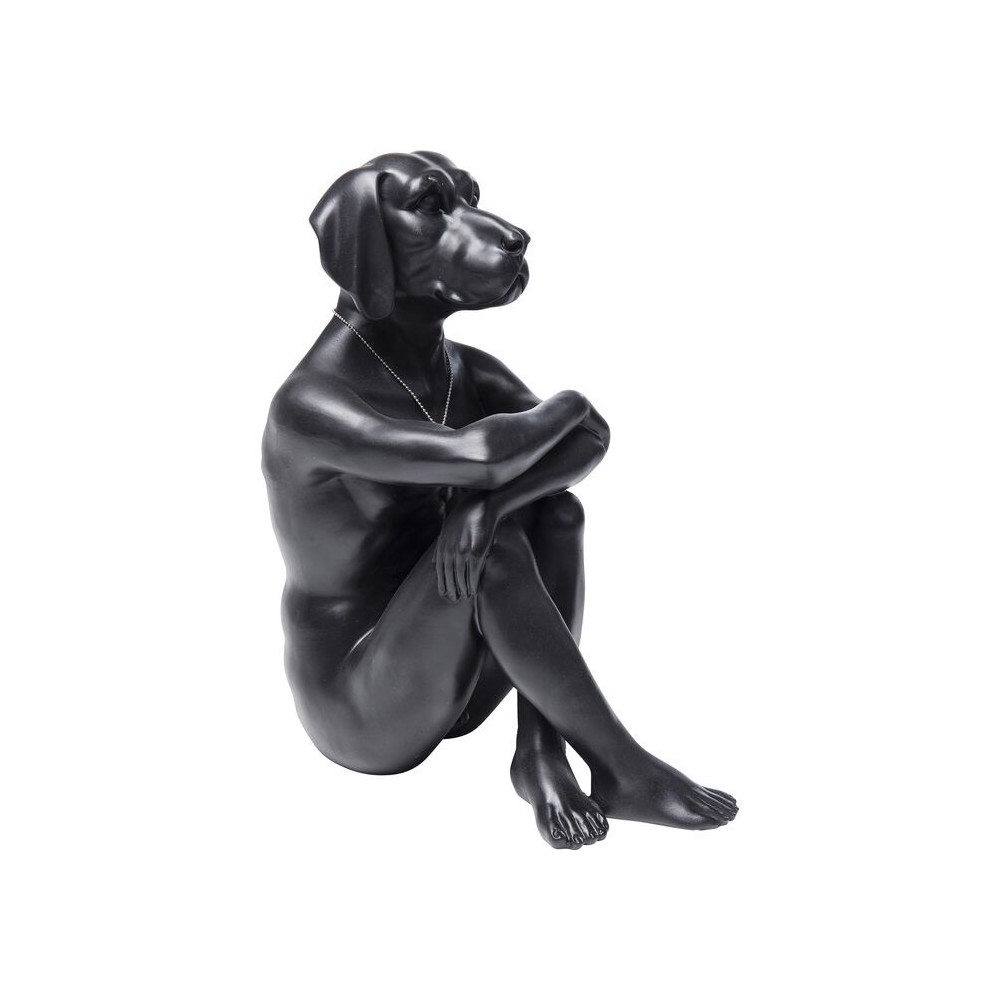 Estatueta decorativa de cachorro gangster preto