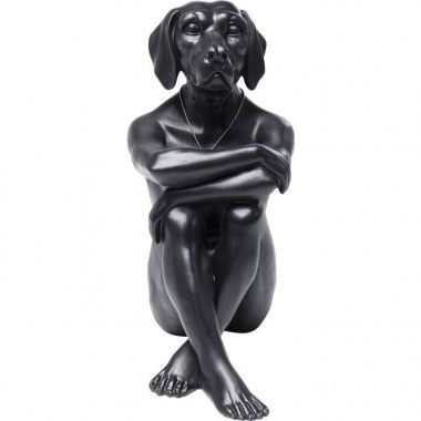 Estatueta decorativa de cachorro gangster preto