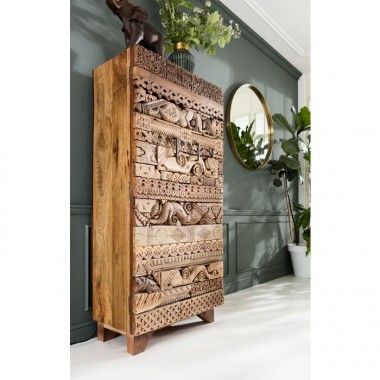SHANTI Surprise Holz-Patchwork-Kleiderschrank mit 2 Türen