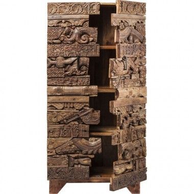 SHANTI surprise wood patchwork 2-door wardrobe