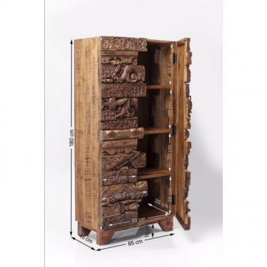 SHANTI Surprise Holz-Patchwork-Kleiderschrank mit 2 Türen