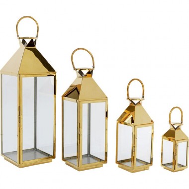 Set de 4 lanternes dorées GIARDINO