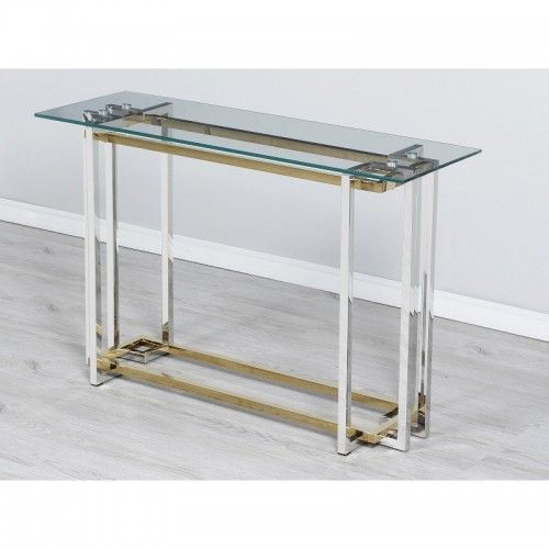 CHIARA glass and steel design console