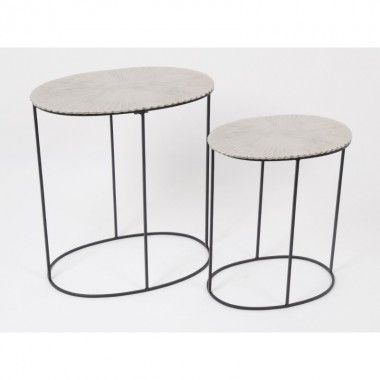 Set of 2 side tables 61 cm and 50 cm LUCILE