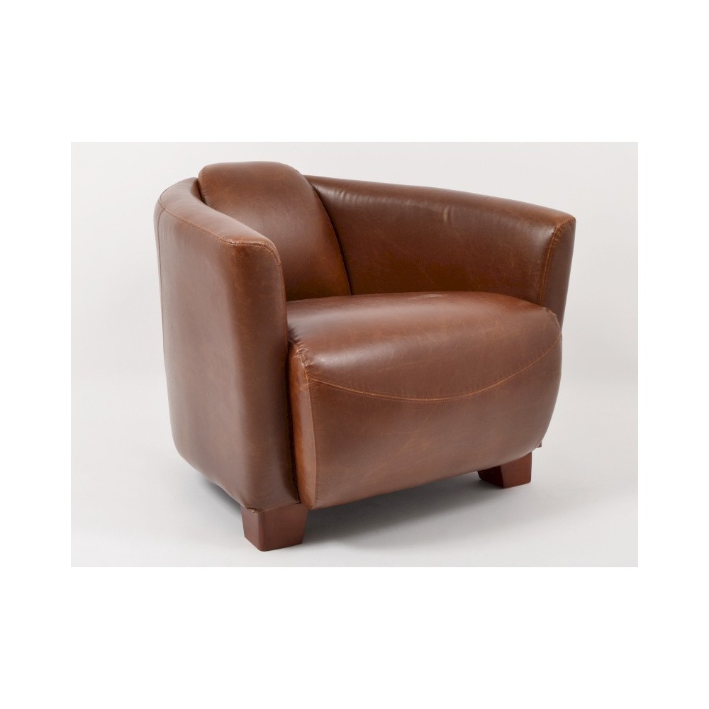 BLERIO faux leather aviator armchair