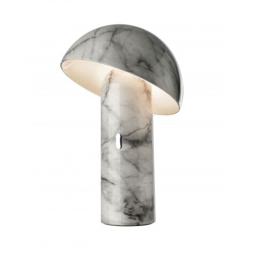 SVAMP white marble rechargeable table lamp