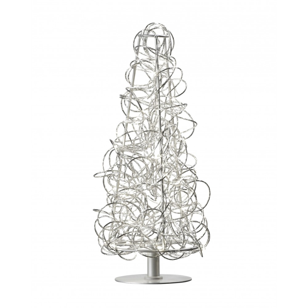 LAMPADA DA TAVOLO CURLY IN FILAMENTO DI ALLUMINIO ARGENTO SOMPEX