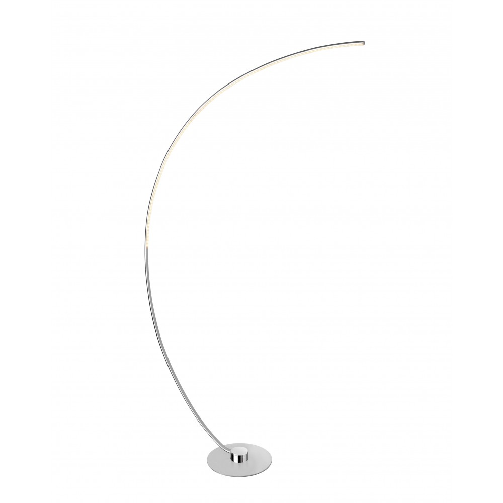 Candeeiro de pé LED de design em metal acetinado 120 cm CURVE