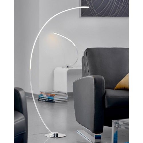 Lampada da terra Led di design in metallo satinato 120 cm CURVA