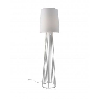 Lámpara de pie de diseño textil blanca 155 cm MAILAND