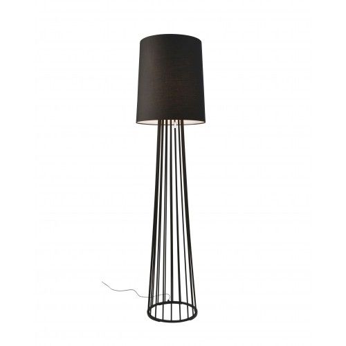 Lampada da terra design tessile nera MAILAND 155 cm