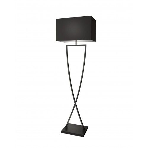 Lámpara de pie textil negra 158 cm TOULOUSE