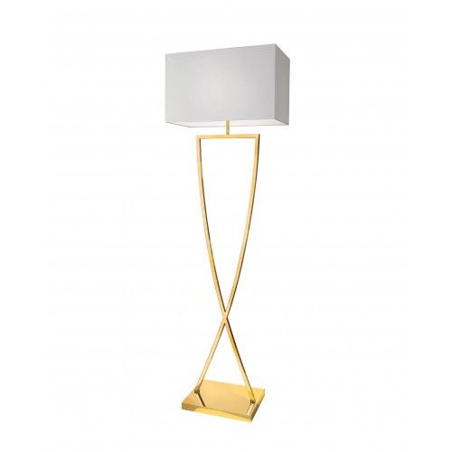 Lámpara de pie blanco dorado 158 cm TOULOUSE