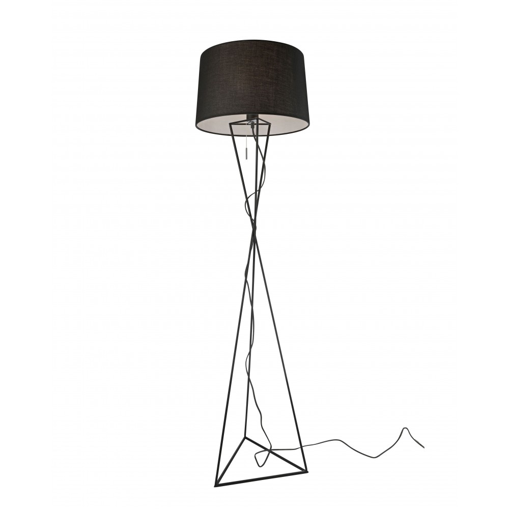 Black textile floor lamp 150 cm NEW YORK