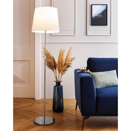 White textile floor lamp adjustable height AMSTERDAM