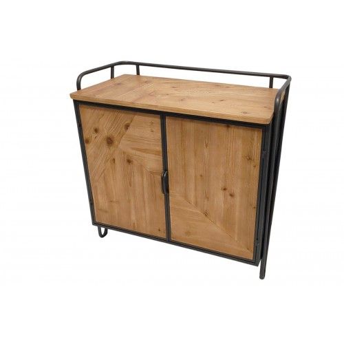 Mobiliario de madera metal 2 puertas 80 cm