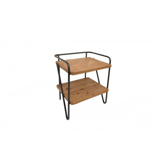 CARTER wood and metal side table 58 cm