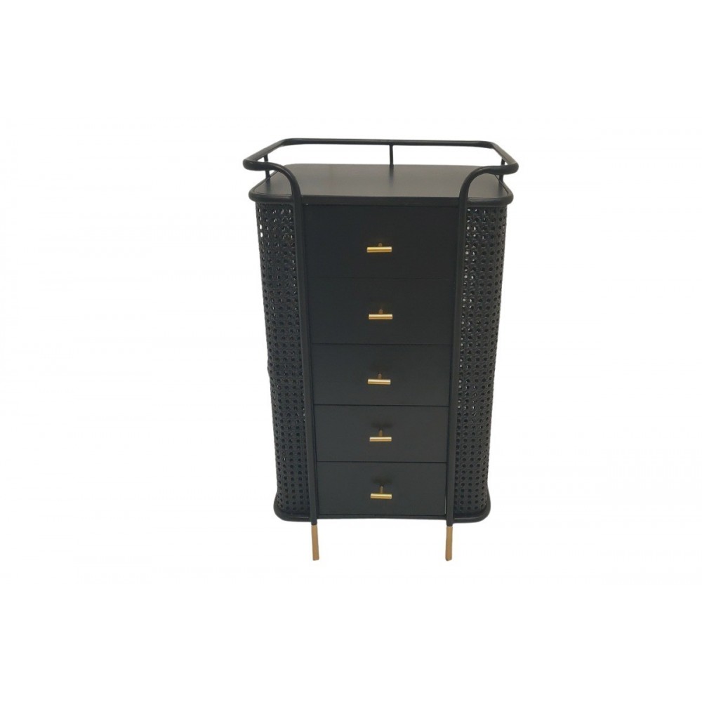 Chiffonier 5 Schubladen schwarz gold 90 cm PALAZZO