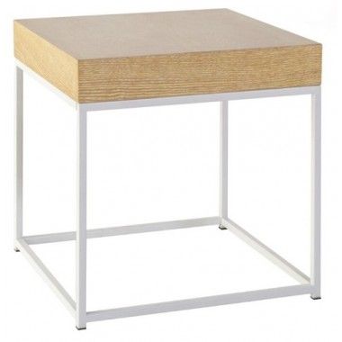 Table d'appoint plateau bois 50 cm BLOCK