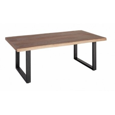 Table à manger bois et acier noir 130 cm WOOD