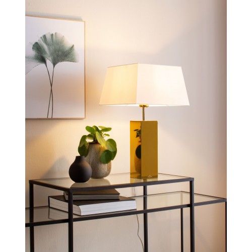 White textile table lamp 53 cm PRAG