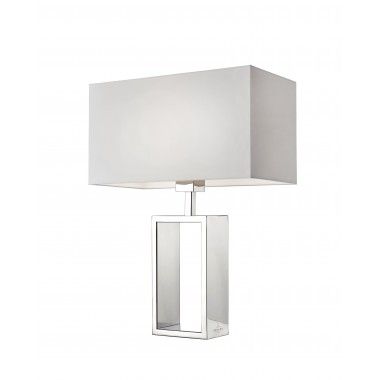 Lampe de table design textile blanc 47 cm SHANGHAI