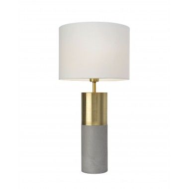 Lampe de table structure béton et métal doré 65 cm TURIN