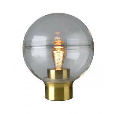 Lampe de table verre clair et métal doré 36 cm TOKIO