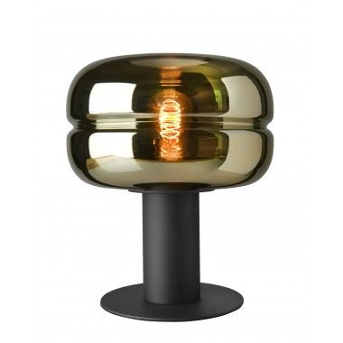 Lampe de table verre doré et métal noir 34 cm HAVANNA