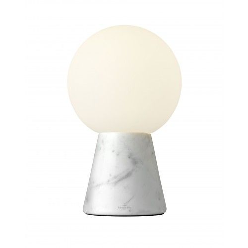 Lampe de table verre et marbre blanc 30 cm CARRARA