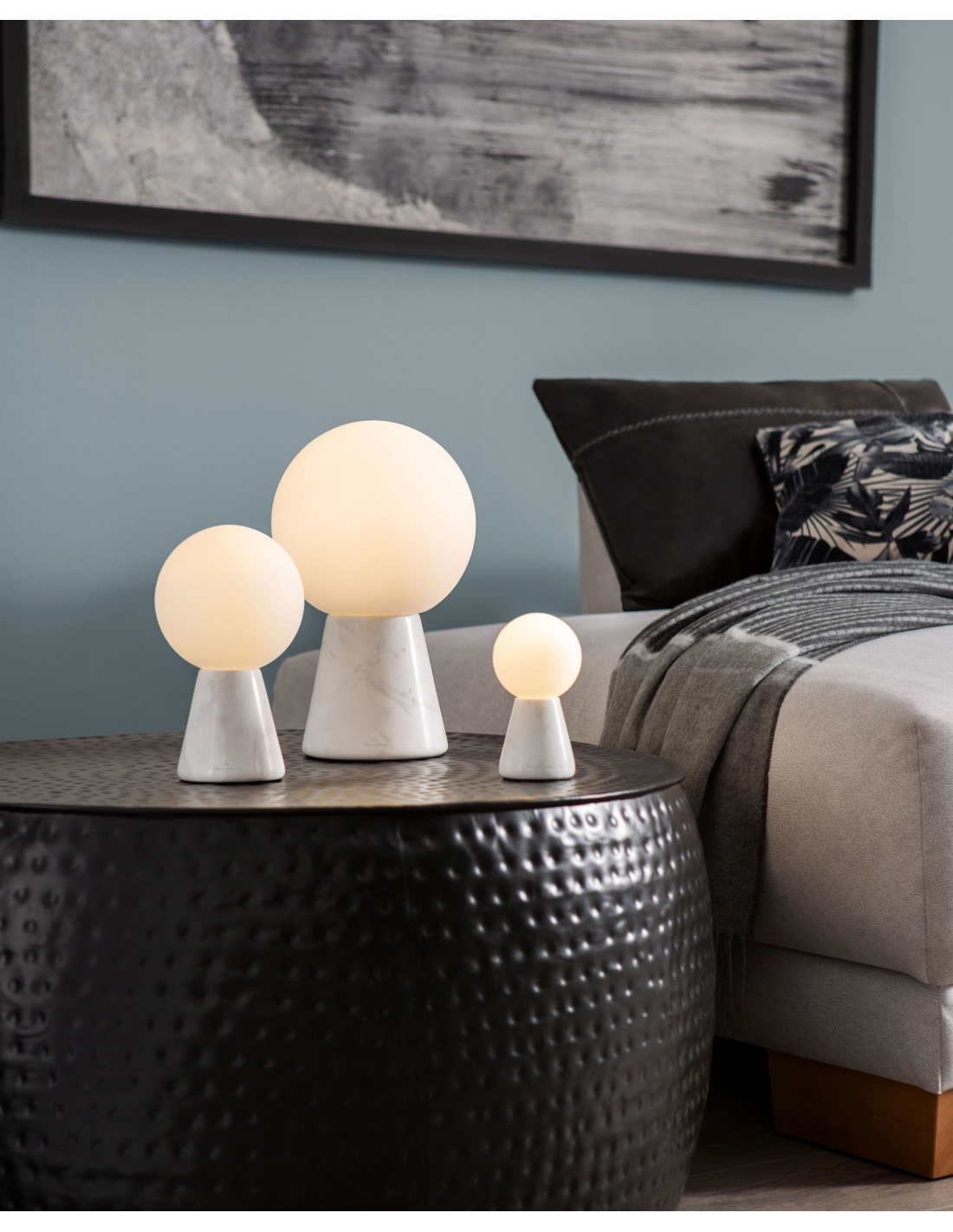 Table lamp in glass and white marble CARRARA Villeroy & Boch - Ref. 96972