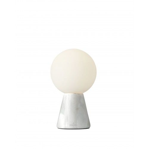 Lampe de table verre et marbre blanc 20 cm CARRARA