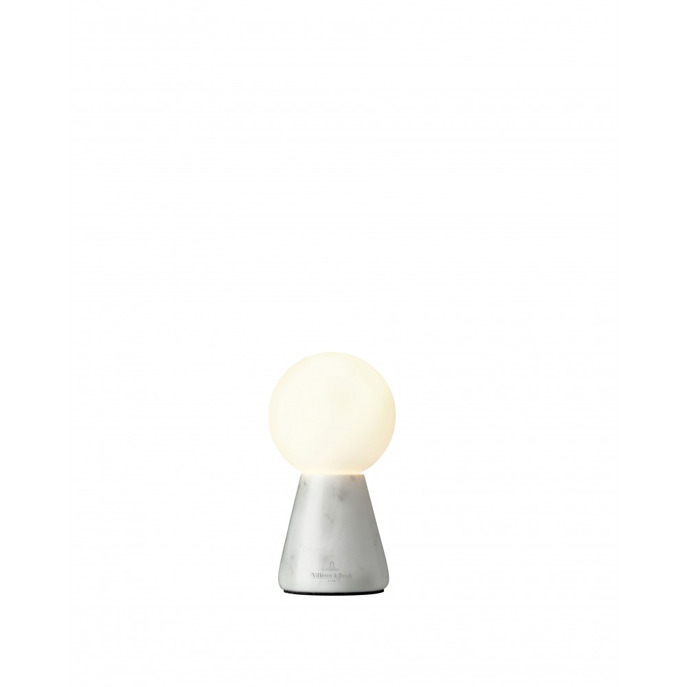 Lampada da tavolo in vetro e marmo bianco 13 cm CARRARA