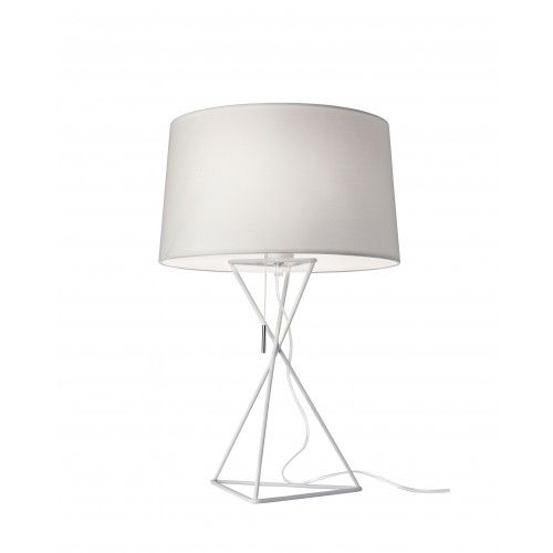 Lampada da tavolo in tessuto e metallo bianco 55 cm NEW YORK