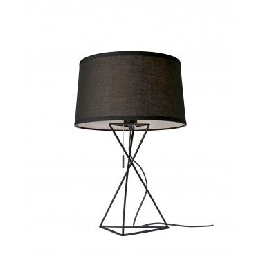 Lampe de table textile et métal noir 55 cm NEW YORK
