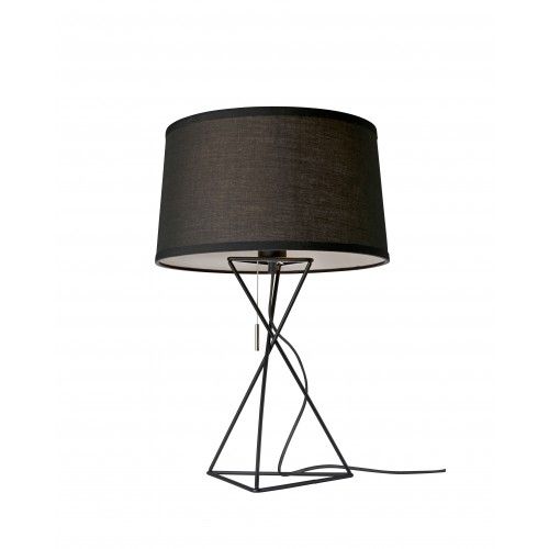 Lampada da tavolo in tessuto e metallo nero 55 cm NEW YORK