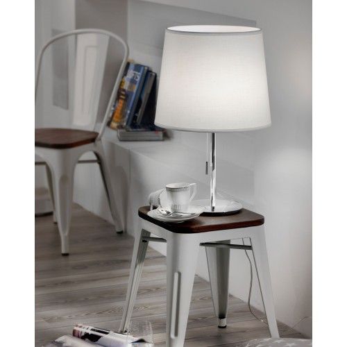 Witte textiel tafellamp met verstelbare hoogte