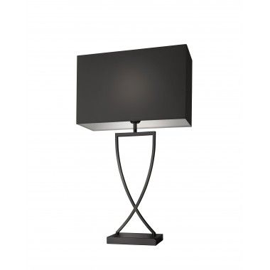 Lampe de table textile noir métal noir 69 cm TOULOUSE