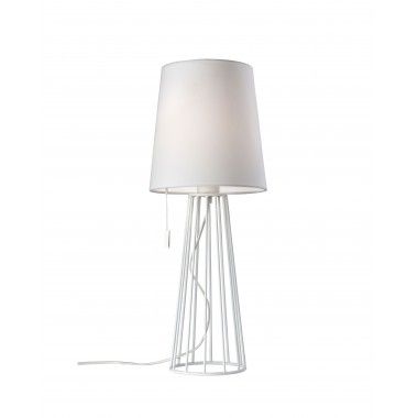 Lampe de table design textile blanc 59 cm MAILAND