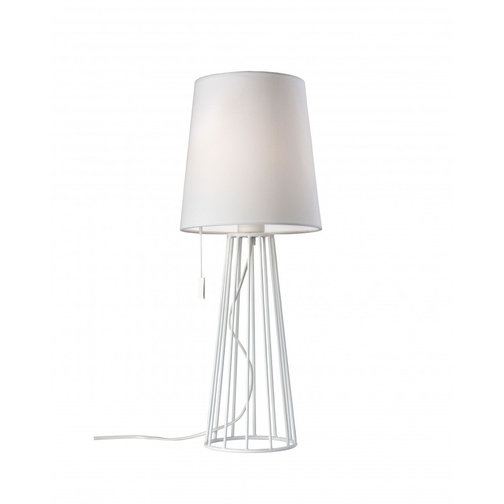 Lampada da tavolo design tessile bianca 59 cm MAILAND