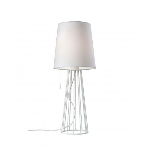 Lampada da tavolo design tessile bianca 59 cm MAILAND