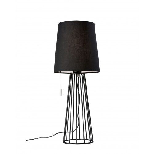 Lampada da tavolo di design tessile nera 59 cm MAILAND